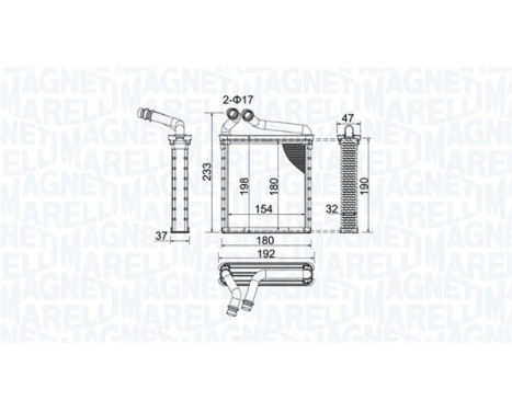 Heater radiator, interior heating