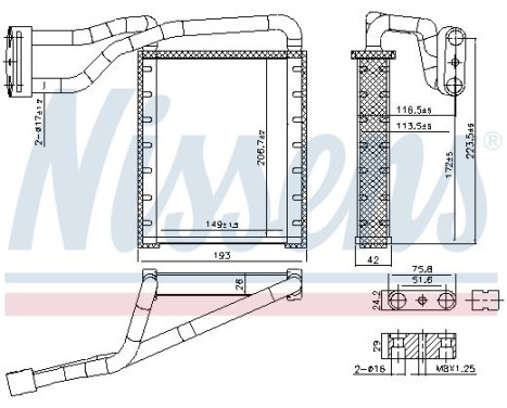 Heater radiator, interior heating