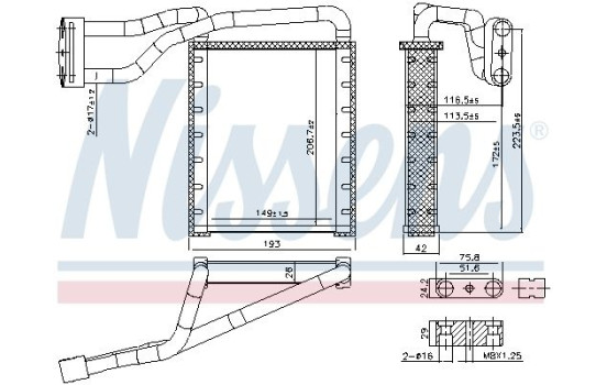 Heater radiator, interior heating