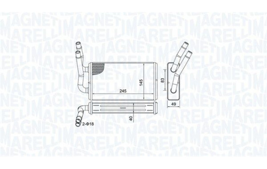 Heater radiator, interior heating