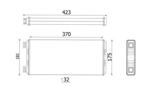 Heater radiator, interior heating