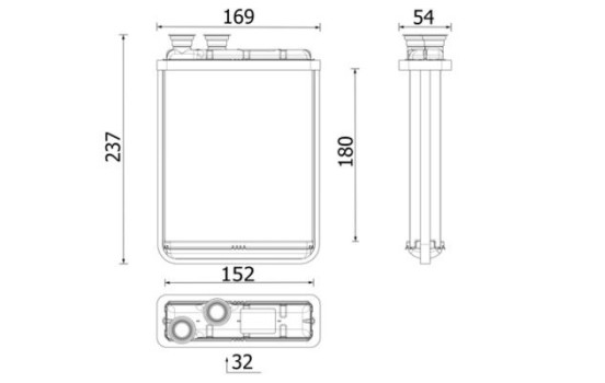 Heater radiator, interior heating