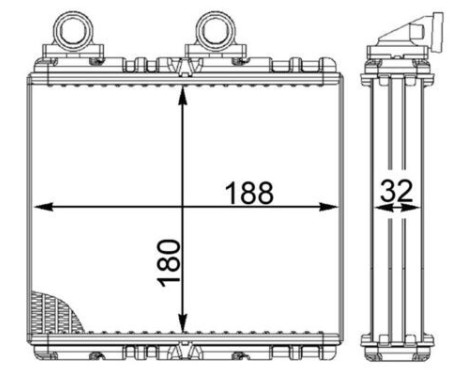 Heater radiator, interior heating