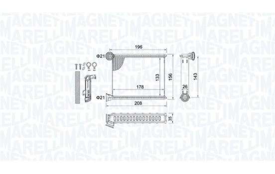 Heater radiator, interior heating