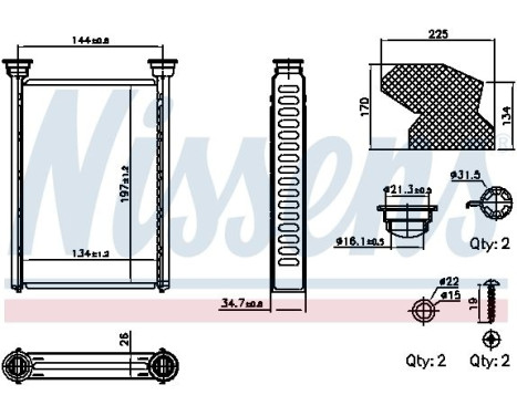 Heater radiator, interior heating