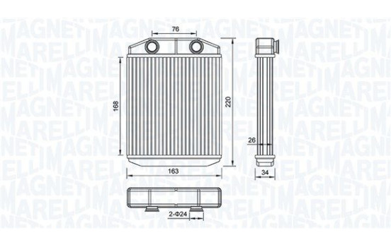 Heater radiator, interior heating