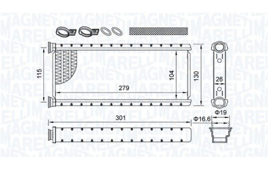 Heater radiator, interior heating
