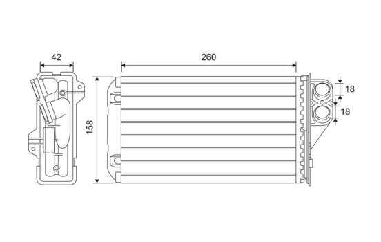 Heater radiator, interior heating