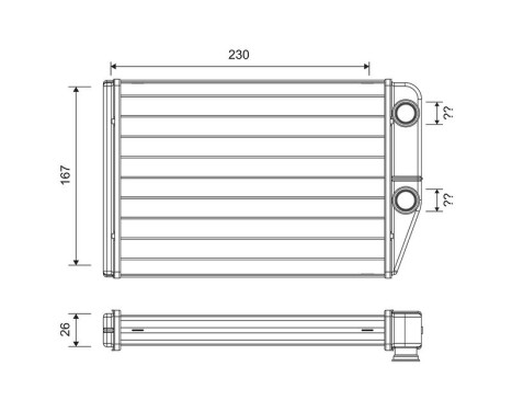 Heater radiator, interior heating