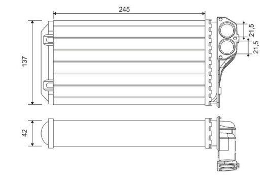 Heater radiator, interior heating