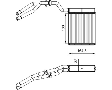 Heater radiator, interior heating
