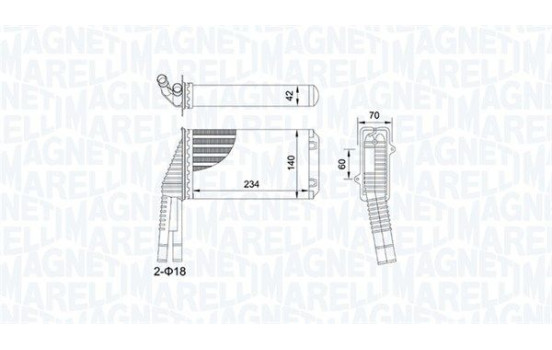 Heater radiator, interior heating