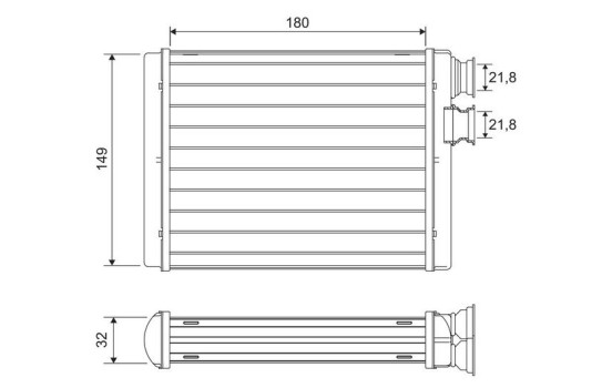 Heater radiator, interior heating