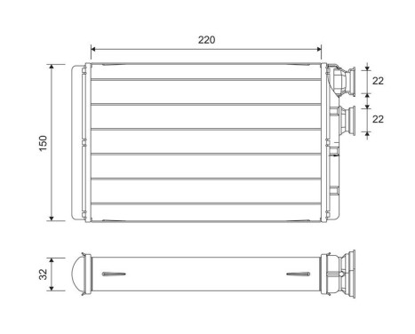 Heater radiator, interior heating