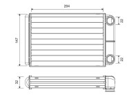 Heater radiator, interior heating