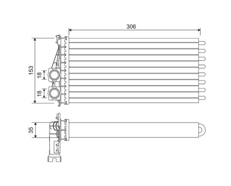 Heater radiator, interior heating