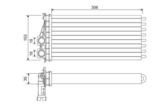 Heater radiator, interior heating