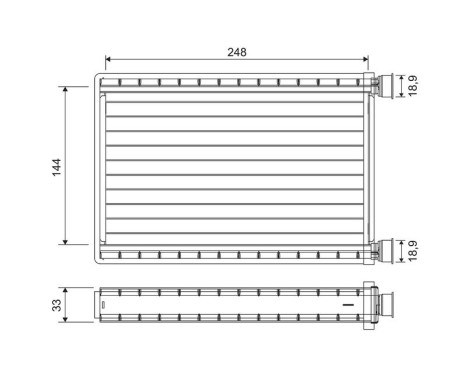 Heater radiator, interior heating