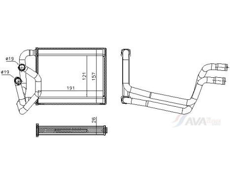 Heater radiator, interior heating