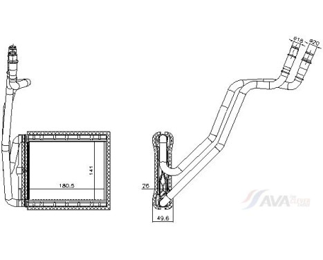 Heater radiator, interior heating