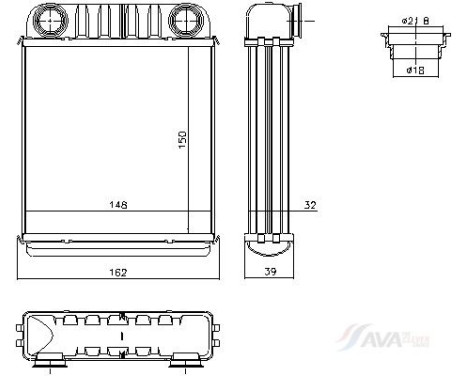 Heater radiator, interior heating