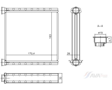 Heater radiator, interior heating