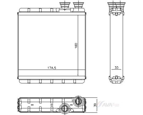 Heater radiator, interior heating