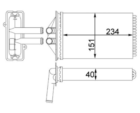 Heater radiator, interior heating