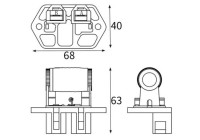 Resistor, interior fan