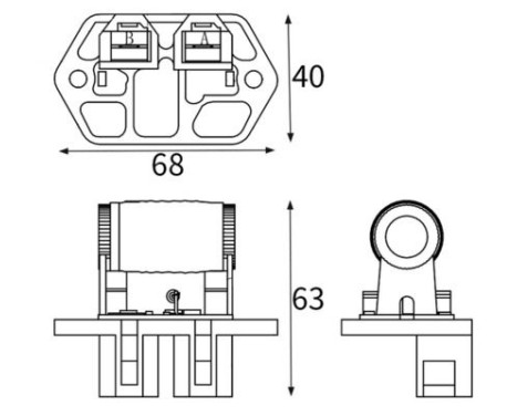 Resistor, interior fan
