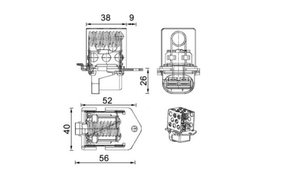 Series resistor, electric motor cooling fan, Image 2