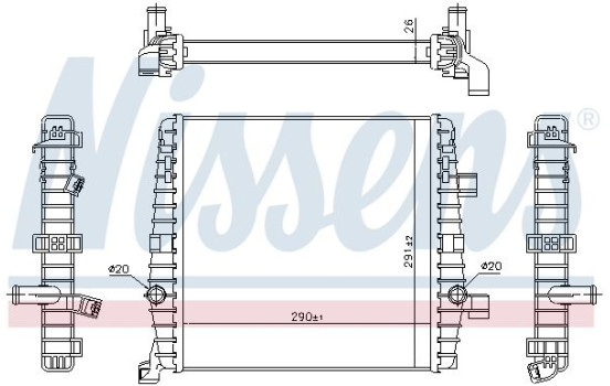Low Temperature Cooler, intercooler 65323 Nissens