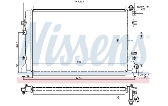 Low Temperature Cooler, intercooler 65324 Nissens