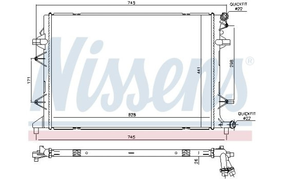 Low Temperature Cooler, intercooler 65340 Nissens