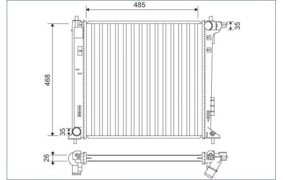 Radiator 701140 Valeo