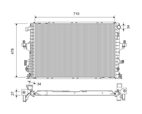 Radiator 701390 Valeo