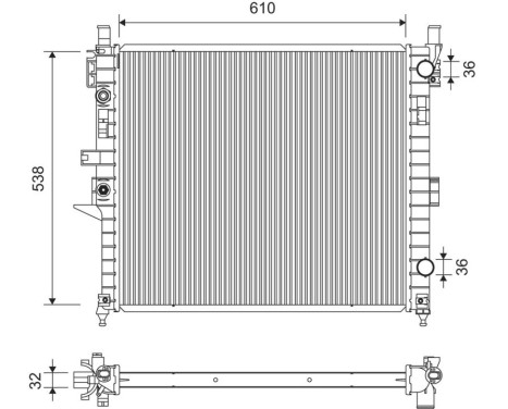 Radiator 701411 Valeo
