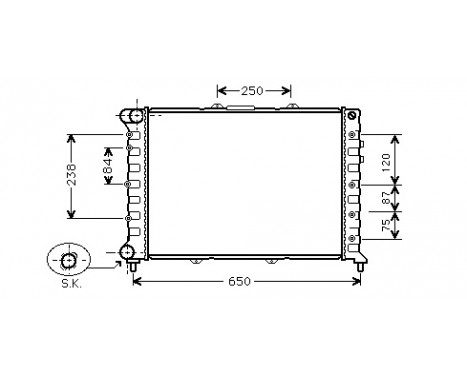 Radiator, engine cooling 01002114 International Radiators