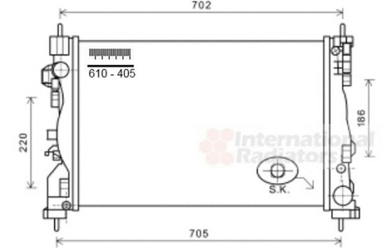 Radiator, engine cooling 01002121 Van Wezel, Image 2