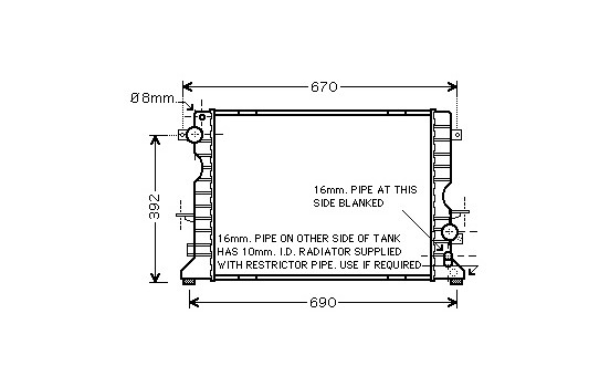 Radiator, engine cooling 02002184 International Radiators