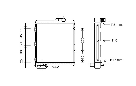 Radiator, engine cooling 03002002 International Radiators