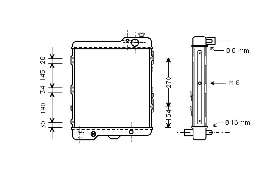 Radiator, engine cooling 03002038 International Radiators, Image 2