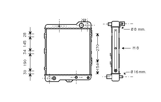 Radiator, engine cooling 03002040 International Radiators