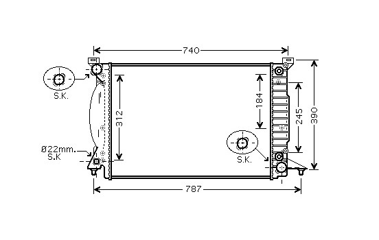 Radiator, engine cooling 03002244 International Radiators