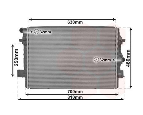 Radiator, engine cooling 03012700 Van Wezel