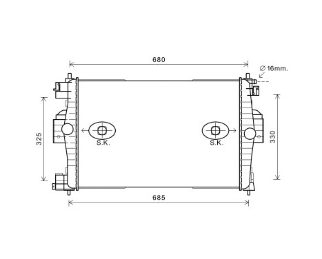 Radiator, engine cooling 09002280 International Radiators
