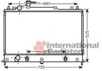 Radiator, engine cooling 27002210 Van Wezel