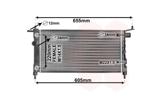 Radiator, engine cooling 37002184 International Radiators, Image 2