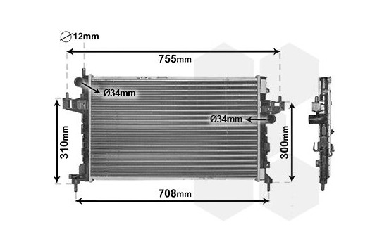 Radiator, engine cooling 37002380 International Radiators, Image 2