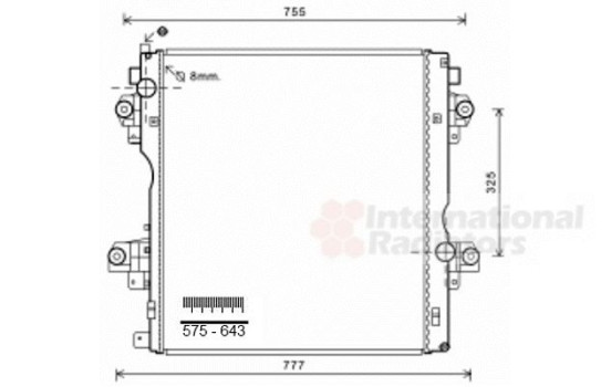 Radiator, engine cooling 53002603 Van Wezel, Image 2